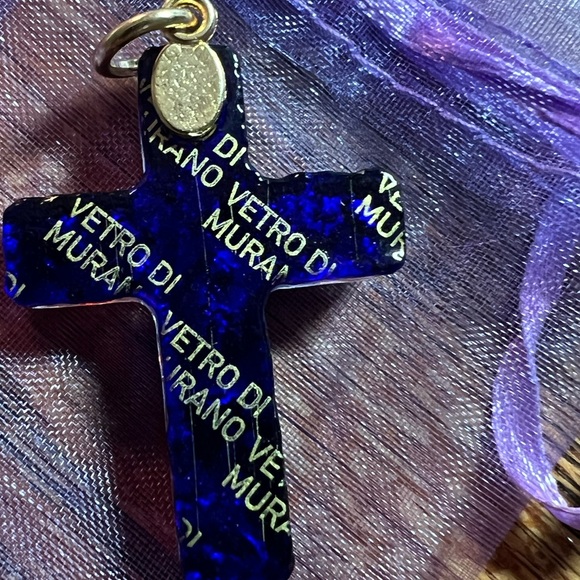 Murano handcrafted colorful glass cross NEW - Picture 2 of 4